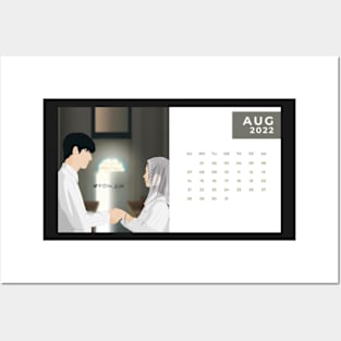 Calendar 2022 August with Korean Dramas Posters and Art